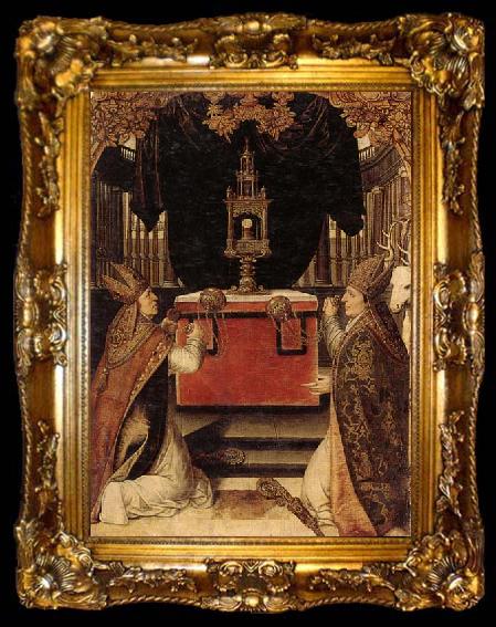 framed  unknow artist Saints augustine and hubert burning incense at an altar, ta009-2